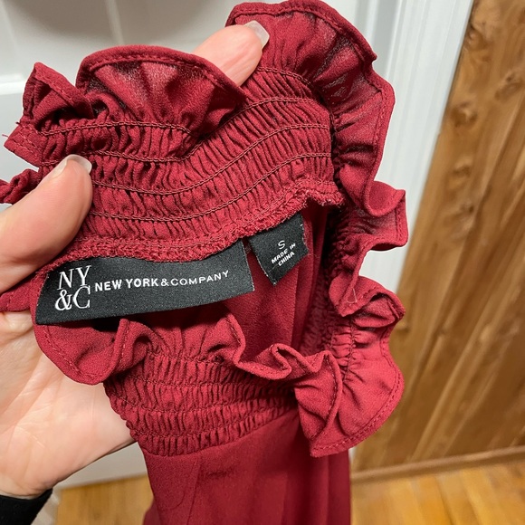 NY&Co Red High Neck Blouse - Picture 7 of 7